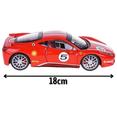 Miniatura De Ferro Ferrari 458 Challenge 18cm 1:24 Burago - loja online