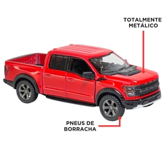 Miniatura De Ferro Ford F150 Raptor 2022 12cm 1/46 - comprar online