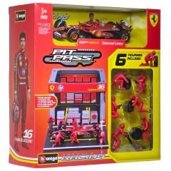 Pack Miniatura Ferro F1 Ferrari SF24 Pit-Stop 1/43 Bburago