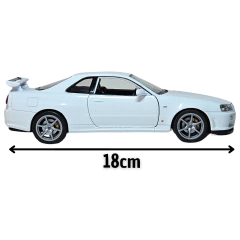 Miniatura De Ferro Nissan GT-R Skyline R34 18cm 1/24 Welly - Stage Colecionáveis | Miniaturas de Carros, Motos, Aviões e Caminhões