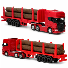 Miniatura Carreta Madeireiro Scania R730 V8 1/64 Welly
