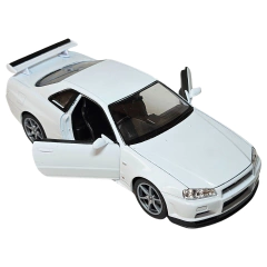 Miniatura De Ferro Nissan GT-R Skyline R34 18cm 1/24 Welly