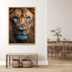 QUADRO LEÃO COM OS OLHOS AZUIS - comprar online
