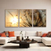 TRIO DE QUADROS DENTE DE LEÃO POR DO SOL - comprar online