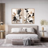DUPLA DE QUADROS ABSTRATOS FLORES E FOLHAS - comprar online