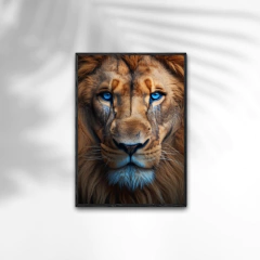 QUADRO LEÃO COM OS OLHOS AZUIS na internet