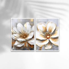 DUPLA DE QUADROS FLORAL PLUMERIA - comprar online