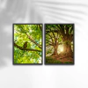 DUPLA DE QUADROS PÁSSAROS E ÁRVORES - comprar online