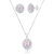 Conjunto de Prata Zircônia Oval Borda Dupla Cravejada - loja online