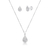 Conjunto de Prata Gota Cravejada s/ Borda