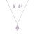Conjunto de Prata Gota Cravejada s/ Borda - comprar online