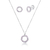 Conjunto de Prata Círculo Cravejado Vazado - comprar online