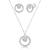 Conjunto de Prata Redondo c/ Circulo Cravejados