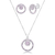 Conjunto de Prata Redondo c/ Circulo Cravejados - comprar online