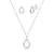 Imagem do Conjunto de Prata Gota Vazada Cravejada c/ 3 Zircônias Branco