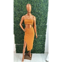 Vestido Midi Tomara que Caia com Fenda Lateral LVC23 na internet