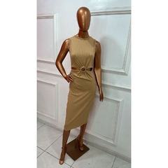 Imagem do Vestido Feminino Midi No Canelado com detalhe de Argola na frente LVC20