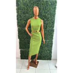 Imagem do Vestido Feminino Midi No Canelado com detalhe de Argola na frente LVC20