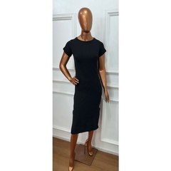 Vestido Midi Básico de Manga Com Fenda na internet
