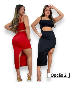 Kit 2 Vestidos Midi Feminino No Canelado De Alcinha - Dona Caah Conceito