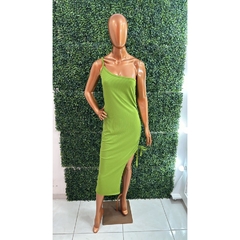 Vestido Midi de Uma ALça com Fenda LVC21 - Dona Caah Conceito