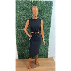 Vestido Feminino Midi No Canelado com detalhe de Argola na frente LVC20 - comprar online