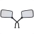 Par De Retrovisor Para Cbx 200 Strada Twister 250 Espelho Lente Plana Gvs Rosca Honda Quadradinho