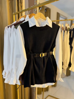 conjunto camisa colete e cinto - loja online