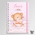 Caderneta personalizada - Ursinha rosa aquarela