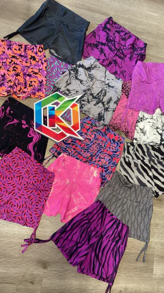 Shorts academia de amarrar do lado