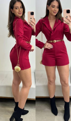 Macaquinho Feminino Manga Longa Alfaiataria Social na internet