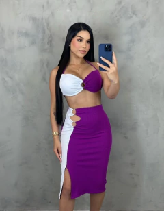 Conjunto Canelado Bi color na internet