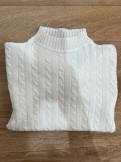 Cropped Blusinha Tricot Modal Gola Alta Manga Curta - comprar online