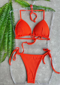 Biquíni Canelado Com Bojo Cortininha De Amarrar na internet