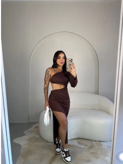 Vestido Canelado Abertura Lateral na internet