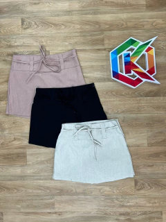 Shorts Saia De Linho Amarração Na Frente