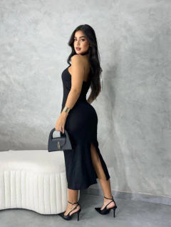 Vestido Midi Feminino Canelado Premium Gola - comprar online