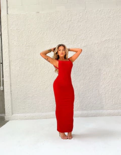 Vestido Longo Com Zíper Atrás - comprar online