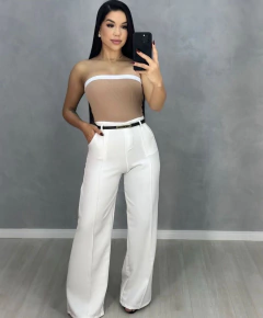 Calça Pantalona Feminina Alfaiataria Com Cinto - comprar online