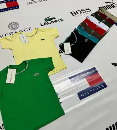 Camiseta Infantil Menino Lacoste Letreiro Na Gola