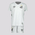 Conjunto infantil de futebol do Santos, modelo 2024/25, na cor branca, composto por camisa e short.
