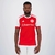 Camisa vermelha do SC Internacional 2024/25, modelo home, com detalhes brancos e patrocinador banrisul.