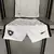 Conjunto infantil de futebol Botafogo II 2023/24 na cor branca, composto por camiseta e shorts, pendurado em um cabide.

