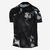 Camisa preta do Corinthians para torcedores, modelo pré-jogo 25/26, com detalhes em cinza e logo do clube.