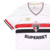 Camisa feminina do São Paulo, modelo 2025/26, na cor branca com detalhes em vermelho e preto.