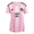 Camisa feminina rosa do Inter Miami I 2025/26 da Adidas com listras e logo do time.