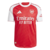 Camisa vermelha do Arsenal para torcedores masculinos da temporada 2025/26, com detalhes em branco e logotipo do clube.