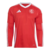 Camisa de futebol masculina da seleção Internacional 2025/26, na cor vermelha, com manga longa e detalhes em branco.