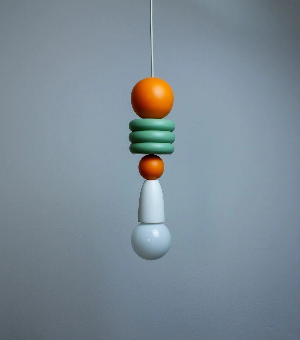 Pendente Trem das Cores 5 - Madeira colorida