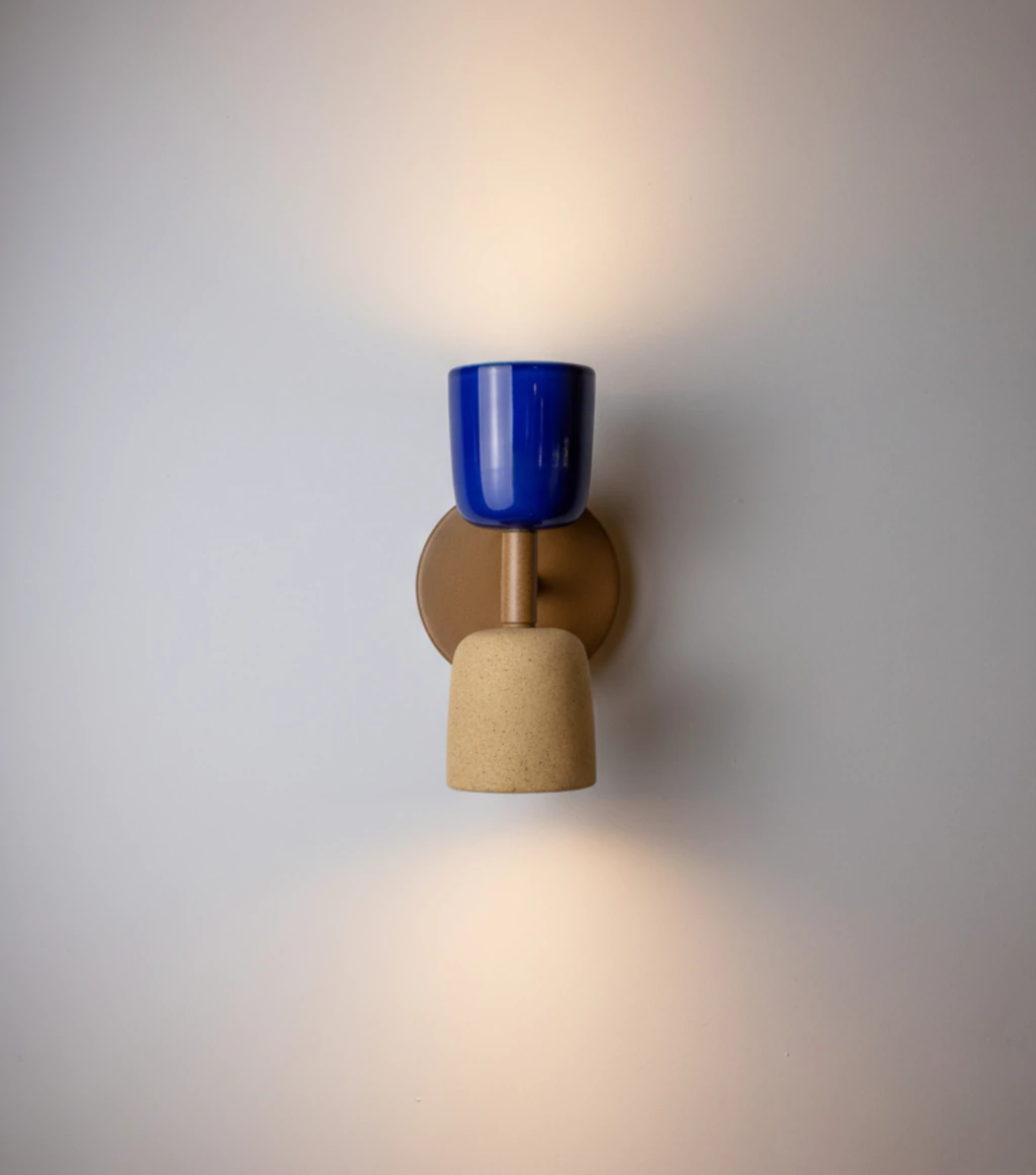 Arandela Candeia - Areia/Azul